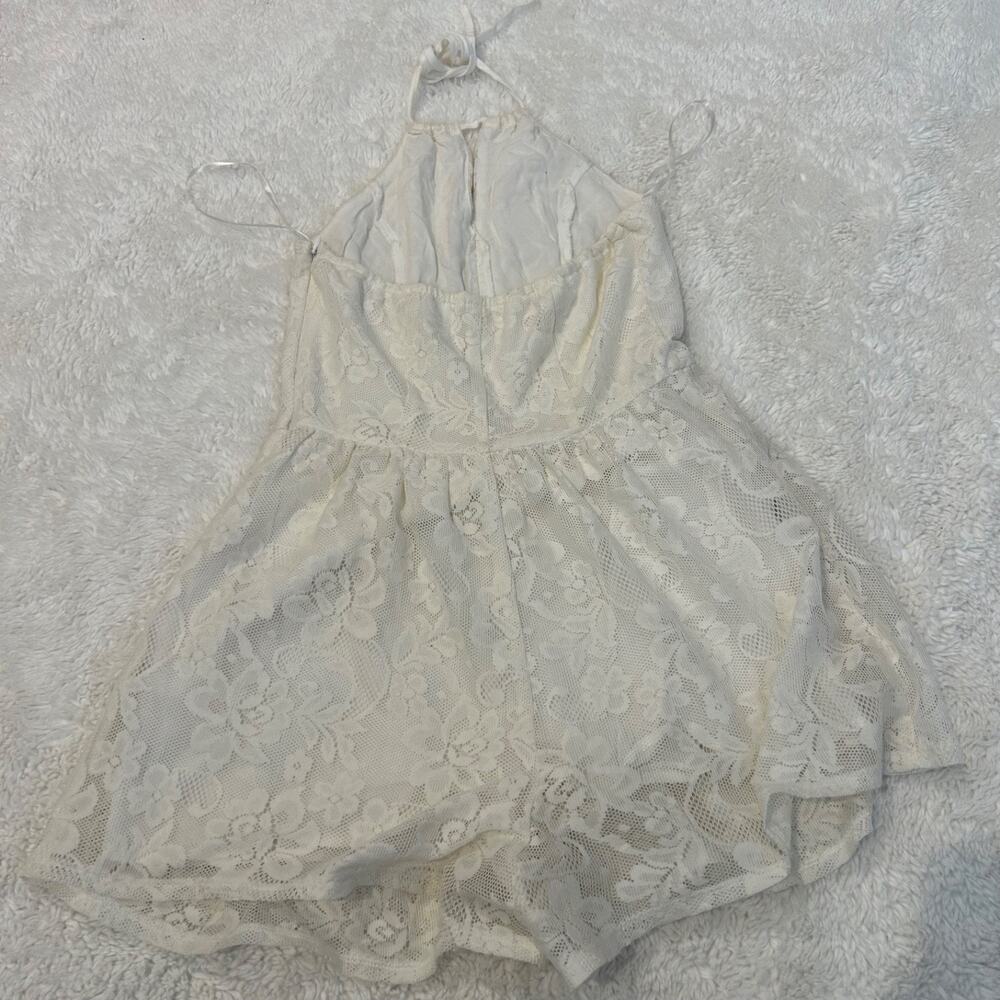 VTG Hollister Womens Fairy Lace Cottage Soft Core White Halter Romper Sz S - Picture 2 of 6